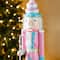 Glitzhome® 24"H Wooden Christmas Pink Cake Nutcracker